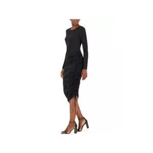 BLACK TAPE Womens Black Adjustable Side Lined Long Sleeve Body Con Dress X